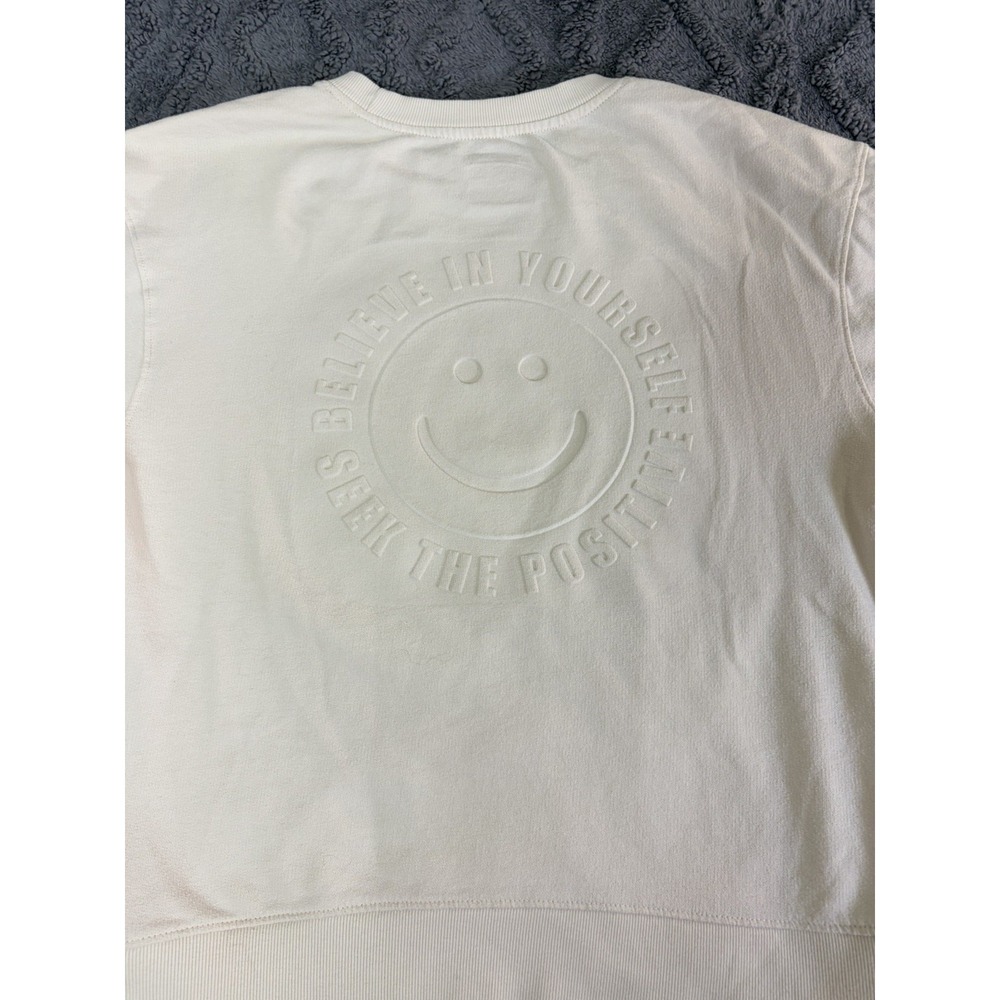 Cat Jack Smiley Face Sweatshirt Kids L (10/12) Beige Long Sleeve Crewneck - Picture 7 of 7